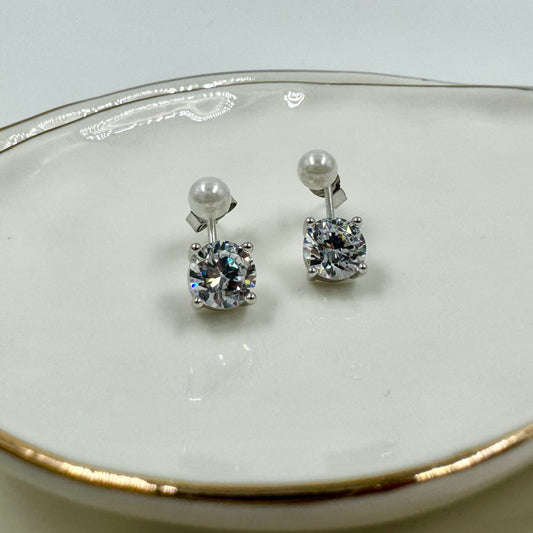 Pearl and Hanging CZ Studs